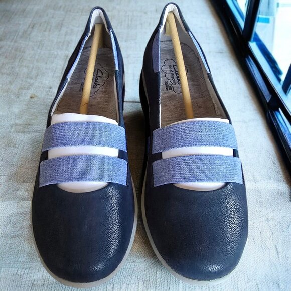 NWT CLARKS CLOUD STEPPERS ( 7 ) Sullivan Rest Navy and Light Blue - Picture 8 of 10